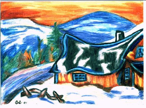 Christmas Card 1of 12...hand drawn, colored pencil